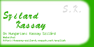 szilard kassay business card